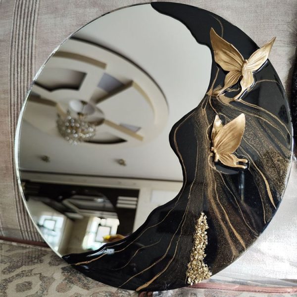 تابلو آینه‌ای مدرن با طرح پروانه