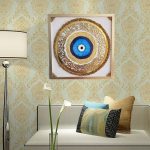 تابلو دیواری چشم نظر با خطاطی طلاکوب