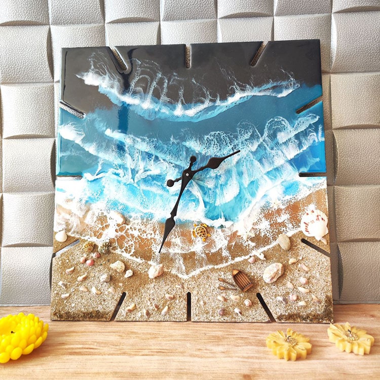 تابلو ساعت طرح دریا