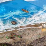 تابلو سه‌بعدی رزین با طرح اقیانوس