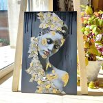 تابلو میکس مدیا با طرح چهره مفهومی