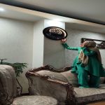 تابلوی دست‌ساز طرح ماه با جزئیات برجسته