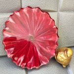 زیرلیوانی یا دکوری رزینی طرح گل قرمز