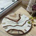 ساعت دیواری رزین اپوکسی طرح طبیعی