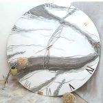 ساعت دیواری رزینی سفید و طوسی