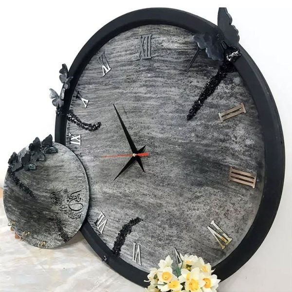 ساعت دیواری میکس مدیا مشکی و طوسی
