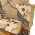 ست دکوری چوبی و رزینی با طرح پروانه